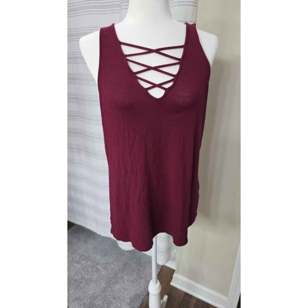 Maurices 24/7 Criss-Cross Neck Tank Top Size M